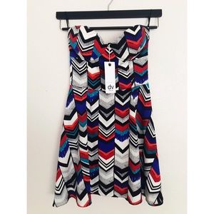 Dolce Vita strapless deco print bustier dress